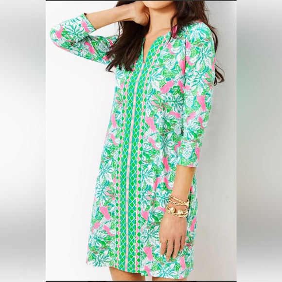 Lilly Pulitzer Dresses & Skirts - Lilly Pulitzer Sz XL Nadine Dress Botanical Green Just Wing It ChillyLilly